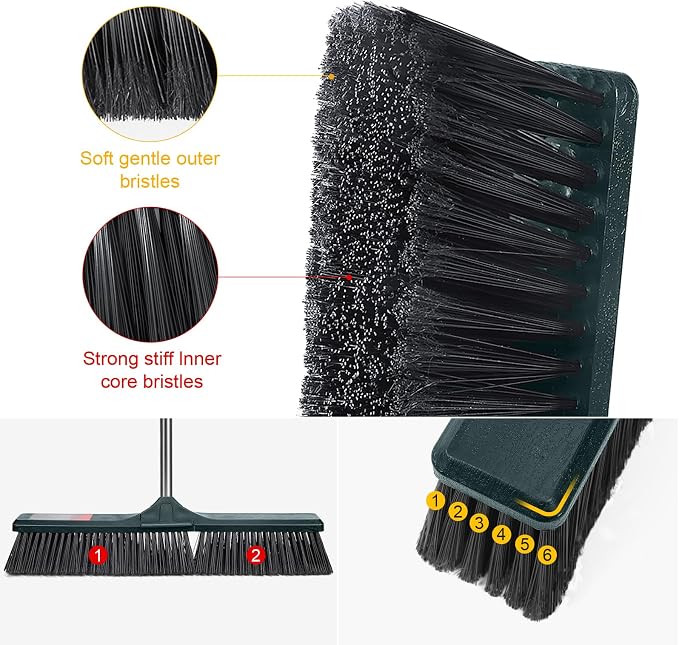 MASTERTOP 24" Push Broom Outdoor, Heavy Duty Garden Brush Broom - Image 4