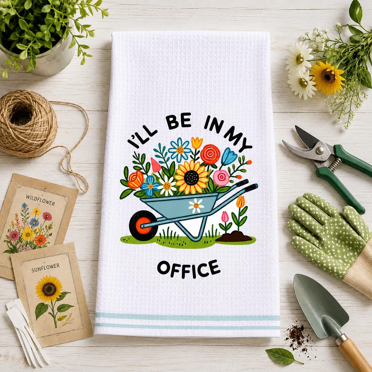 LXOMILL Gardening Gifts for Women, Funny Kitchen Towels for Plant Lovers