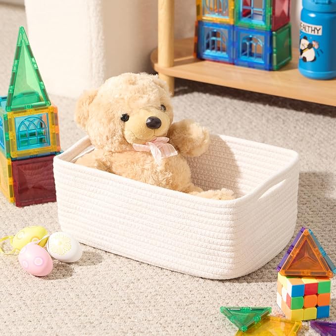 Small Storage Baskets for Organizing | Closet Organizer Bins | Shelf Toy Basket - Image 4
