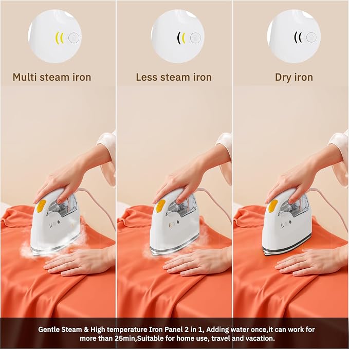 Mini Steamer＆Iron 2 in 1 Garment Steamer, Portable Travel Size Steam Iron - Image 3