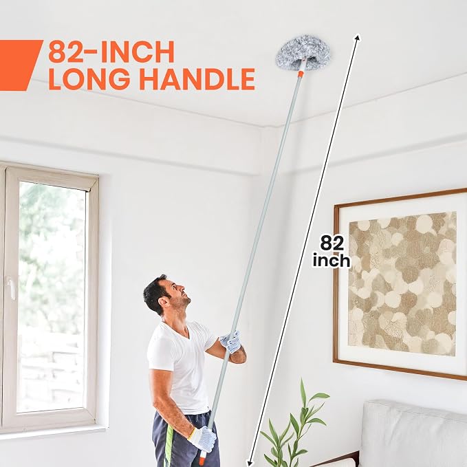 Wall Cleaner Mop with 82" Long Handled Baseboard Cleaner Tool with 3 - Image 2