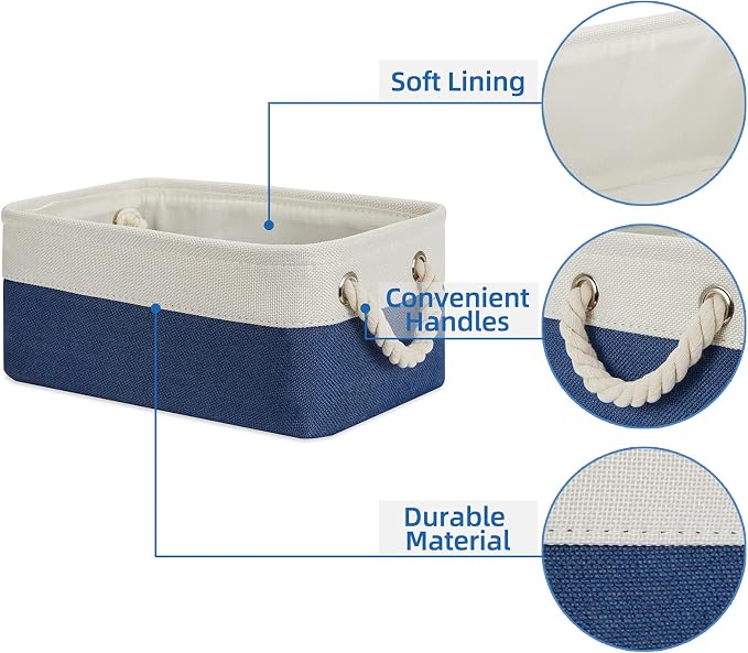 Temary Small Storage Baskets for Shelves, Fabric Storage Bins - Image 3