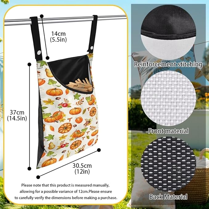 Pumpkin Print Clothespin Bag - Image 6