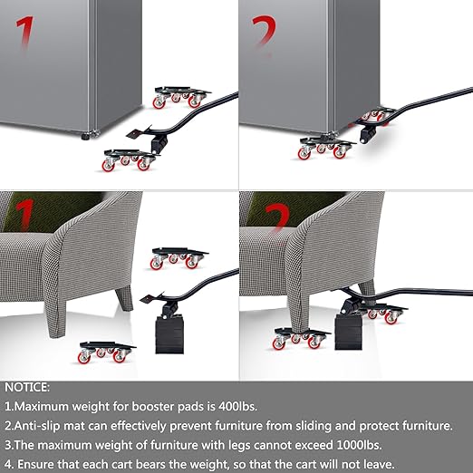 Furniture-Dolly-Furniture-Movers with-5-Wheels, Furniture Sliders Lifters Tool - Image 5