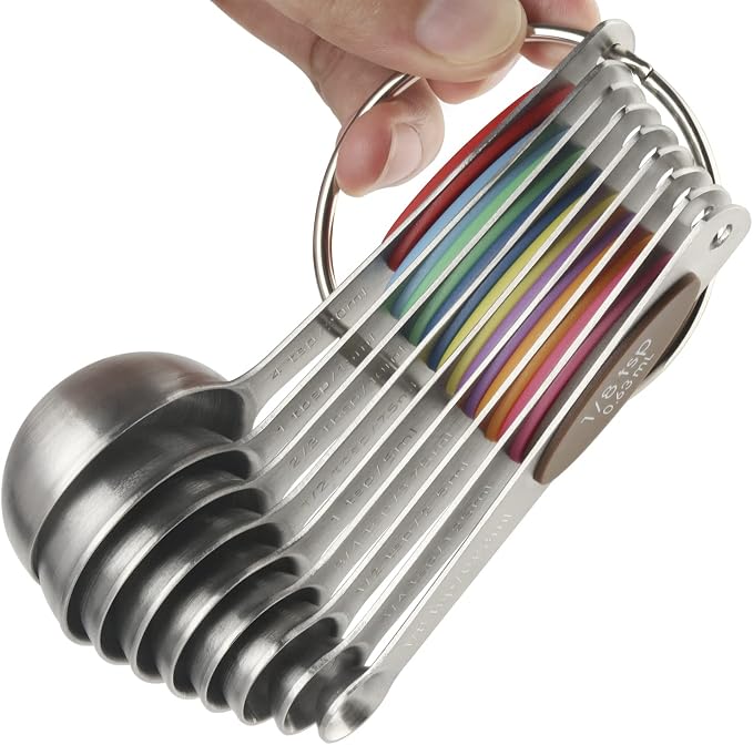 Magnetic Measuring Spoons Set of 9 Stainless Steel Stackable Measuring Spoons by forkmannie