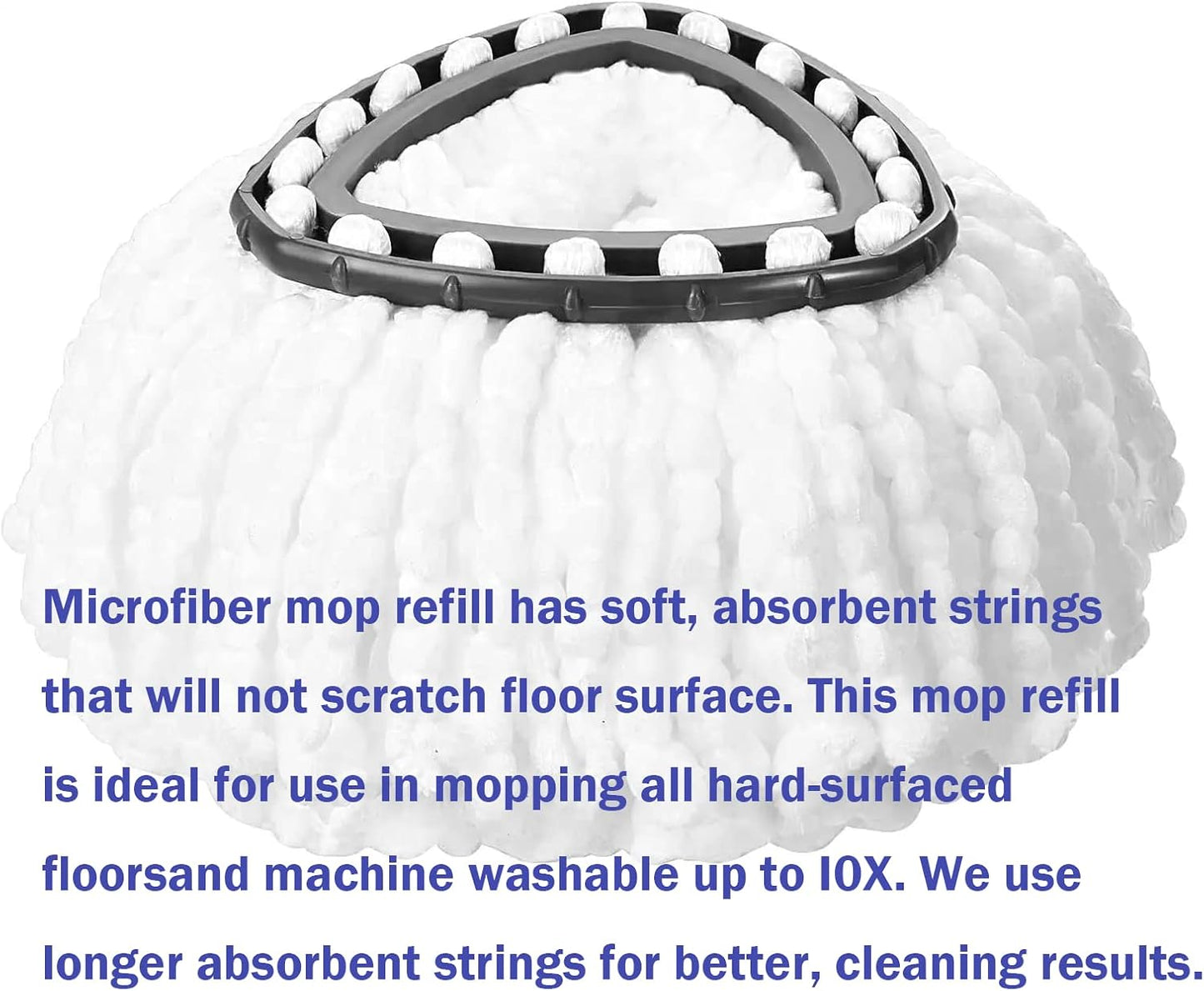 Spin Mop Replacement Head 4 Pack Mop Refill Compatible with Ocedar Triangle Swivel Mops Microfiber Swivel Mop Refill,Deep Clean,Machine Washable and Easy to Replace