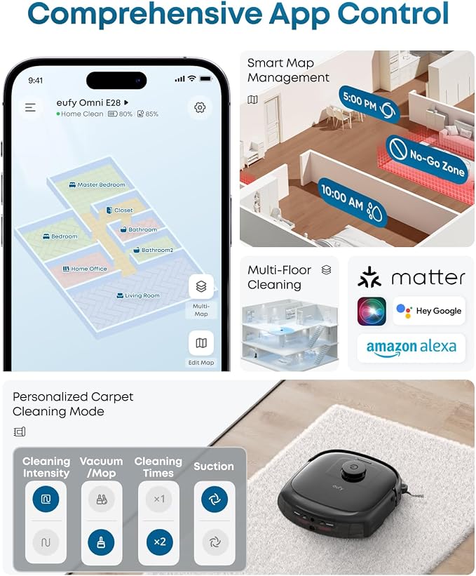 eufy Robot Vacuum E28, Portable Deep Cleaner - Image 9
