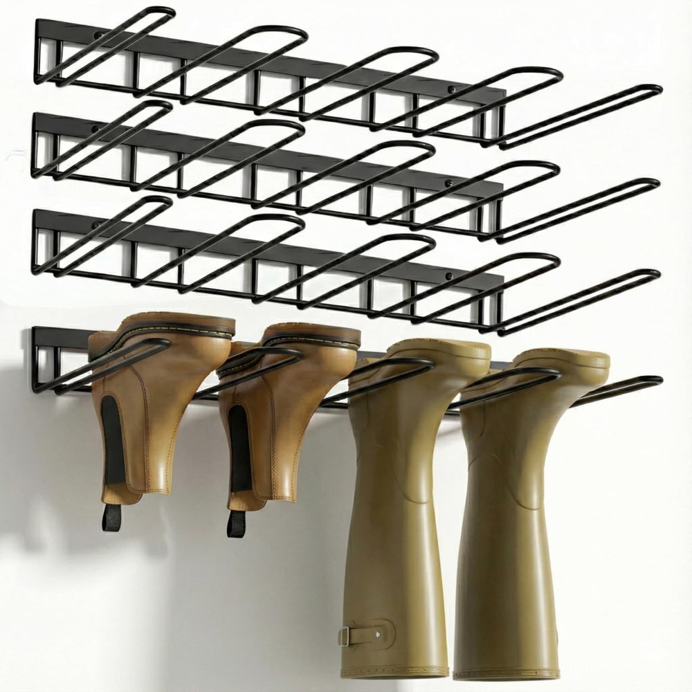 zacurter Wall Mount Boot Rack Metal Wader Hangers for Tall Boots, 8 Pair Boot...