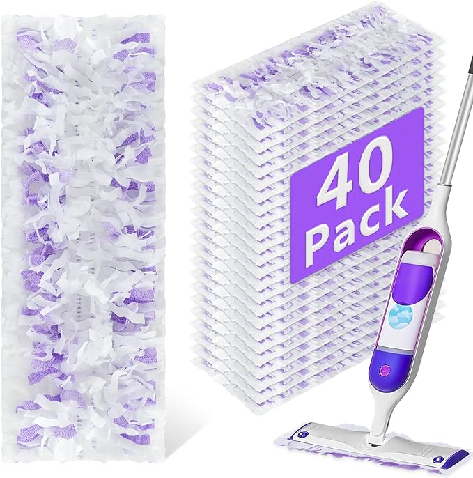 40 Pack Disposable Power Mop Refills Pads Compatible by DOCXCDO