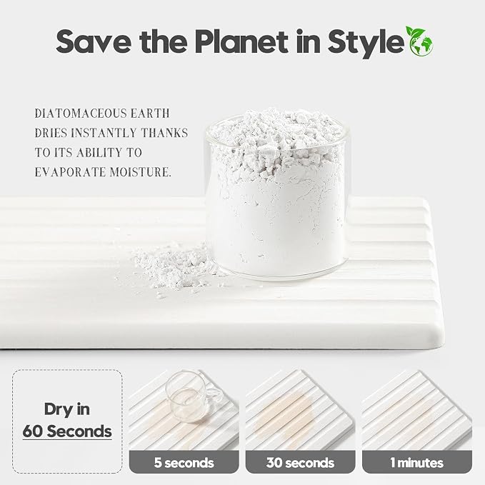 2PCS Water Absorbing Stone Drying Tray Mat - Image 4