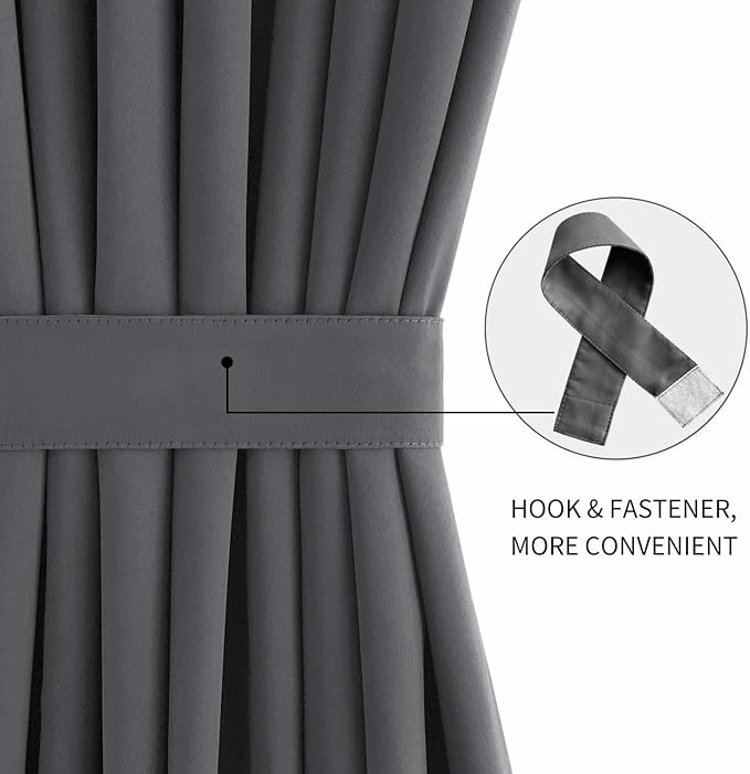 DWCN French Door Curtains – Rod Pocket Thermal Blackout Curtain - Image 2