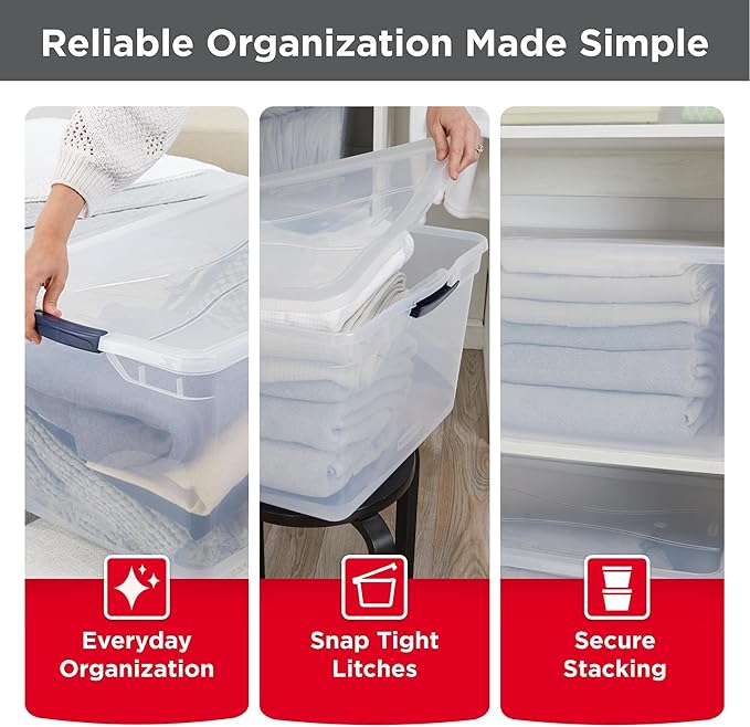 Rubbermaid Cleverstore 74 Qt Clear Storage Bins - Image 3