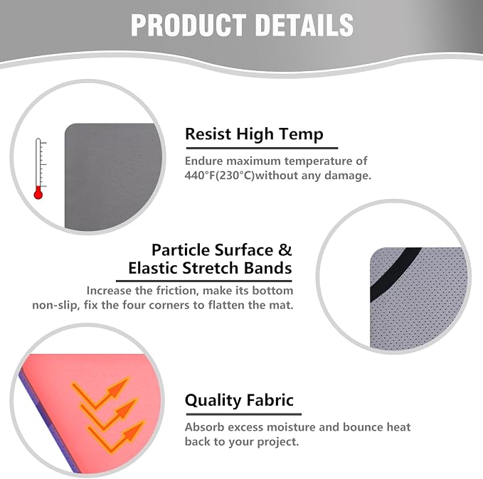 BetterSub Heat Press Mat, Washable Base - Image 5