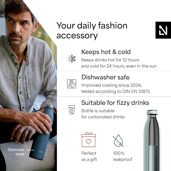 LARS NYSØM Stainless Steel Insulated Water Bottle 12oz 17oz 25oz 34oz 51oz | - Image 2