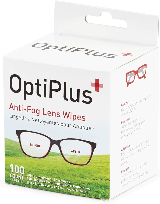 OptiPlus Anti Fog Pre-Moistened Cleaning Wipes by OptiPlus