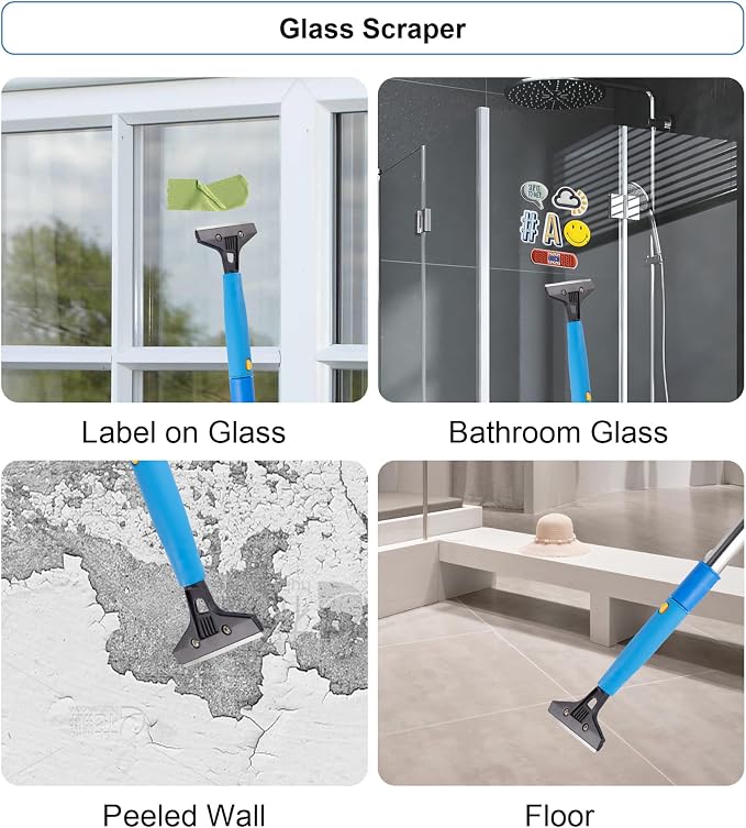 Window Squeegee Cleaner with 4 Stainless Steel Extension Poles, Long Reach to - Image 4