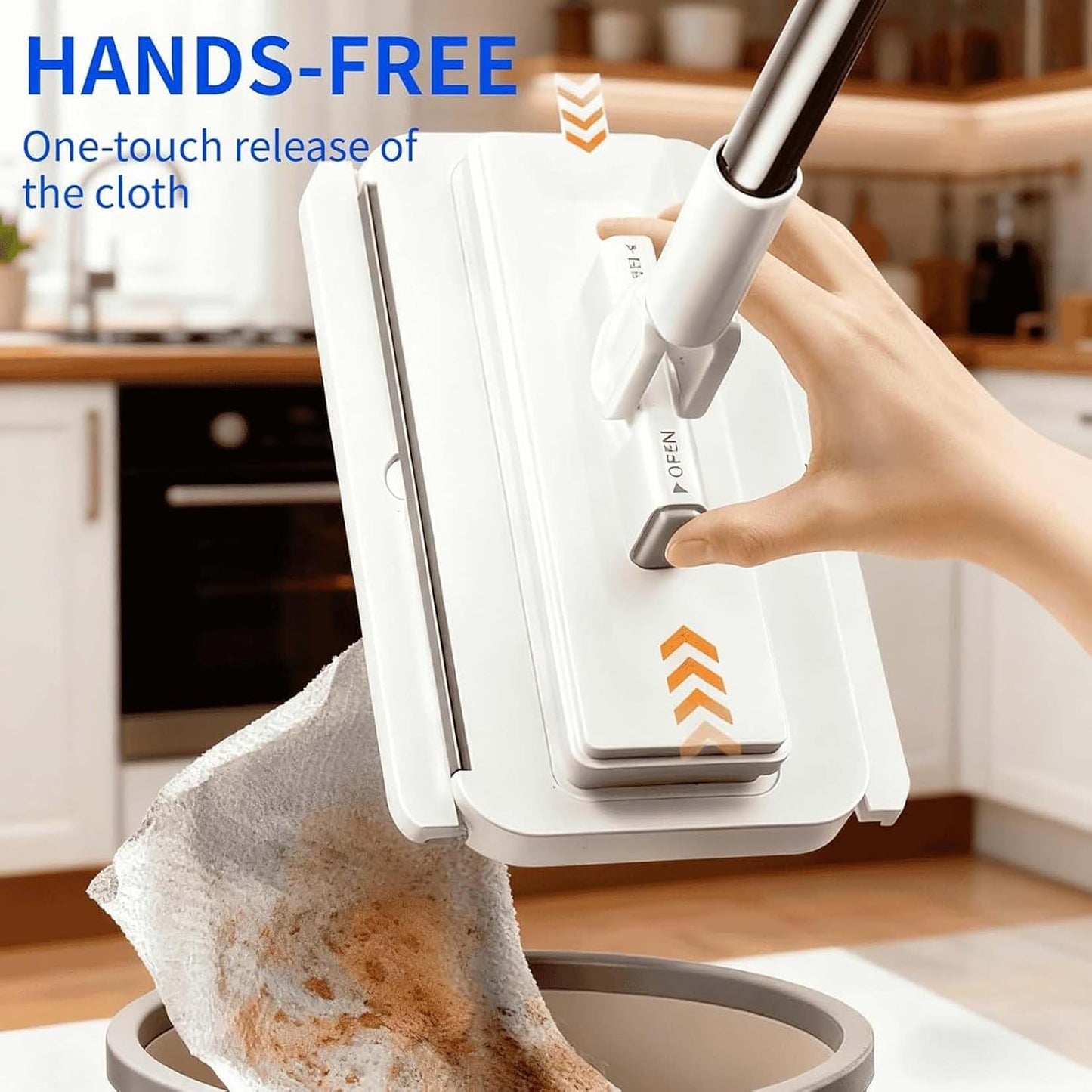 Hands-Free Multi-Purpose Flat Mop – Lazy Cleaning & Face Towel, One-Button Cloth Grip, 360 Rotating Fiber Lock Mini Mop for Wall Floor Bathroom Kitchen Cleaning (1Mop+2Face Towel)