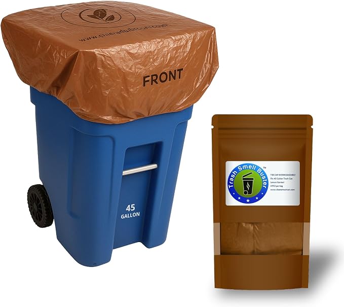 Trash Can Cover Biodegradable Odor Eliminating Bag by TrashSmellBuster