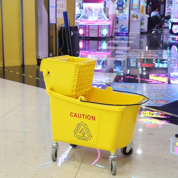 Commercial Mop Bucket with Side-Press Wringer - Image 6