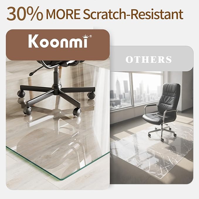 Koonmi Tempered Glass Chair Mat 36"x48" - Image 4