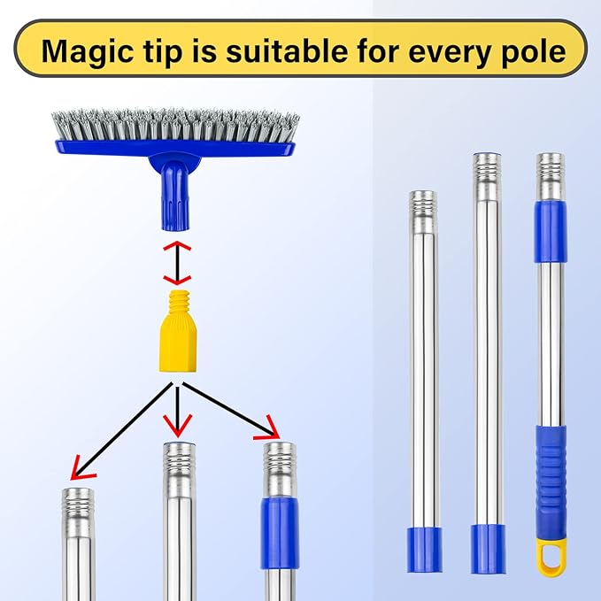 ITTAR Grout Brush with Long Adjustable Handle, Swivel Scrub Brush, V-Shape - Image 8