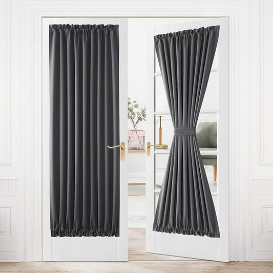 DWCN French Door Curtains – Rod Pocket Thermal Blackout Curtain by DWCN