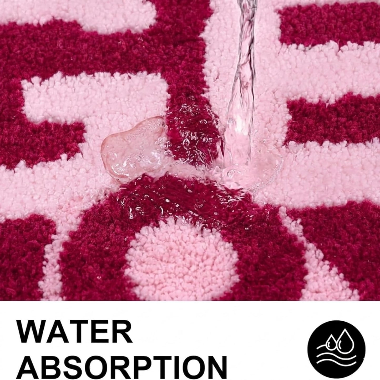 Hot Girl Shower Bath Mat - Cute Pink Tufted Bathroom Rug, Soft Absorbent Flocked Microfiber Floor Mat, Non-Slip Washable Aesthetic Decor for Bathroom, Bedroom, Dorm - 24"x16"