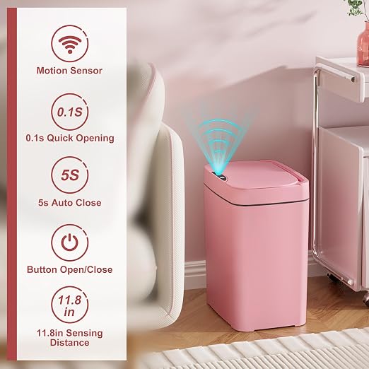 2 Pack 2.7 Gal Bathroom Trash Can - Image 2