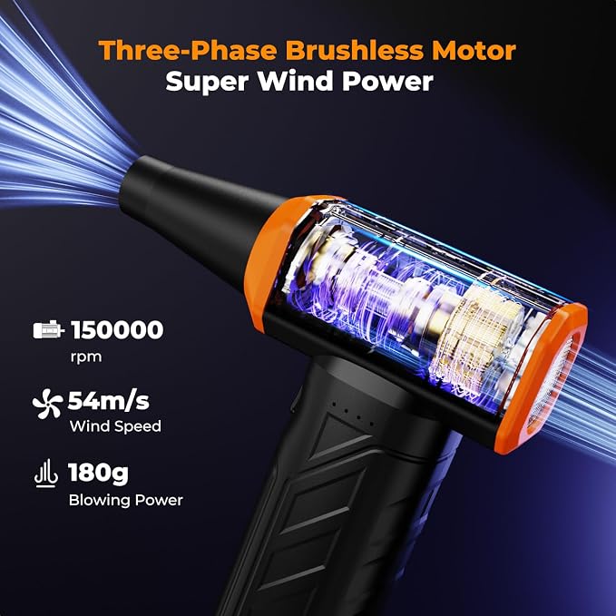 K&F CONCEPT Long-Lasting Compressed Air Duster, 8000mAh-150min Endurance| - Image 3