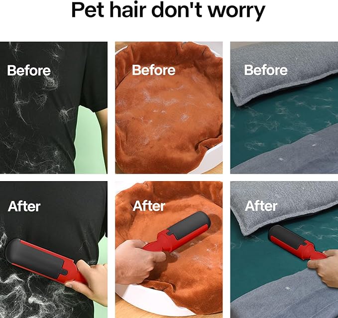 PAKEWAY 2 Pack Pet Hair Removal Tool, Reusable Dog & Cat Fur Remover - Image 6