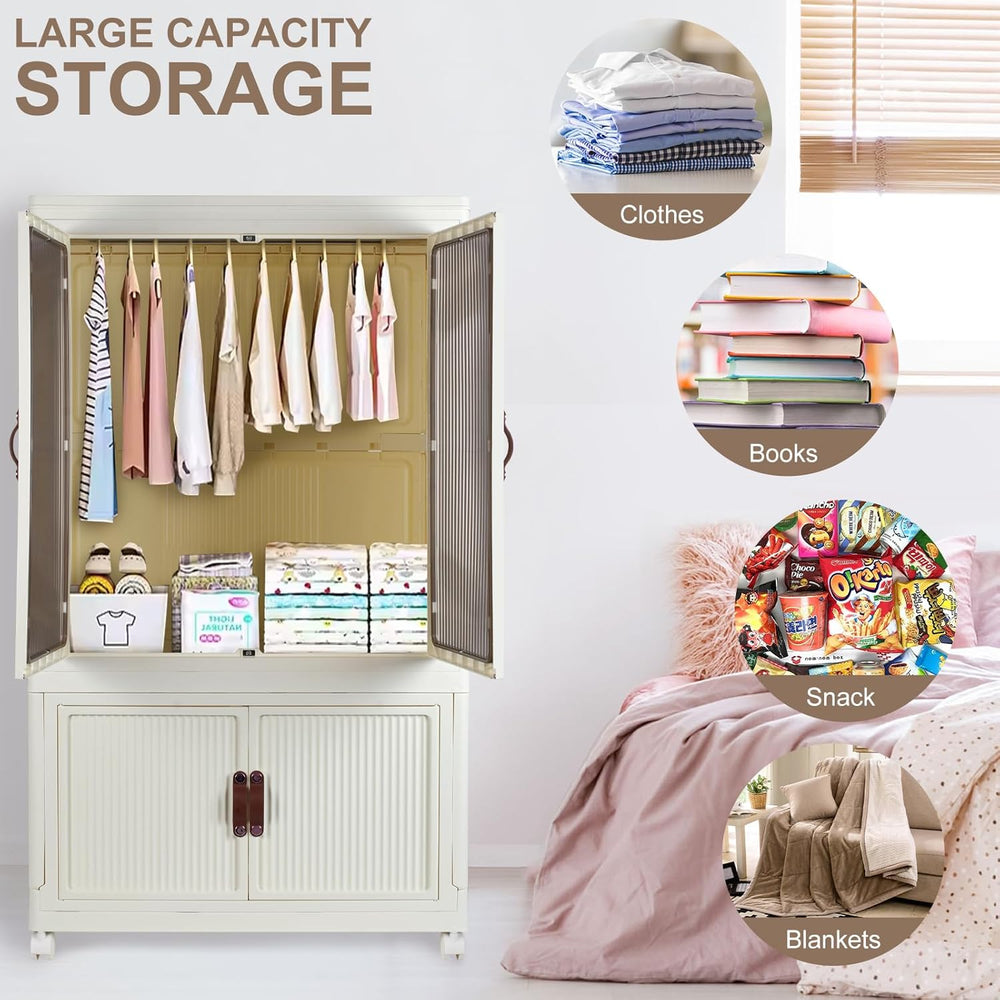 FozsKeylf Stackable Closet Storage Bins, Collapsible Clothes Organizers, Port...