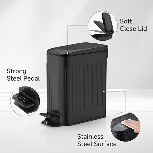 TIPGO Slim Bathroom Trash Can - Image 3