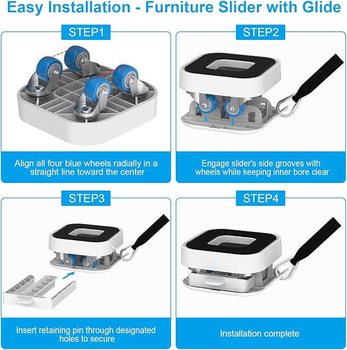 New Upgraded Furniture Sliders for Hard Floors & Carpets, 2-in-1 Furniture - Image 5