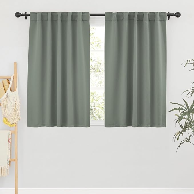 RYB HOME Short Blackout Curtains& Drapes, Room Darkening Drapery Thermal by RYBHOME