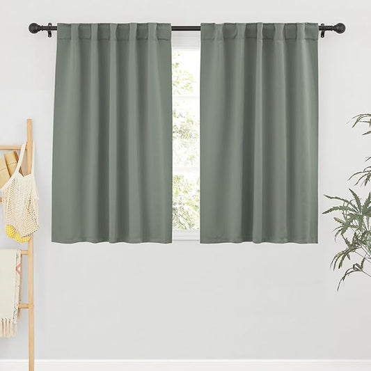 RYB HOME Short Blackout Curtains& Drapes, Room Darkening Drapery Thermal by RYBHOME