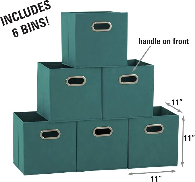 Household Essentials 83-1 Foldable Fabric Storage Bins | Set of 6 Cubby Cubes - Image 4