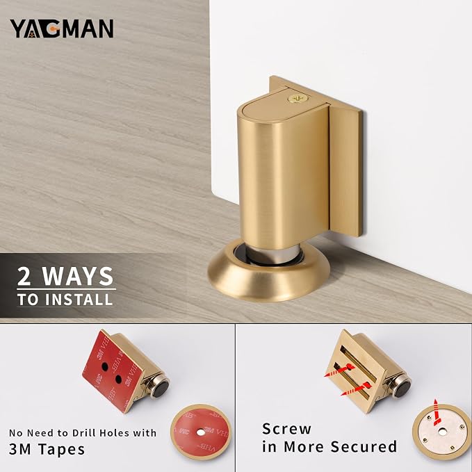 1 Pack Magnetic Door Stoppers Retractable Bottom of Door Holder No Drilling - Image 5
