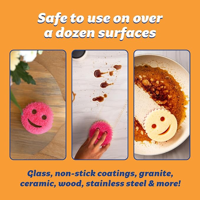 Scrub Daddy 6 Scrub Mommy Kitchen Sponges & 1 Daddy Caddy Sponge Holder - Image 6