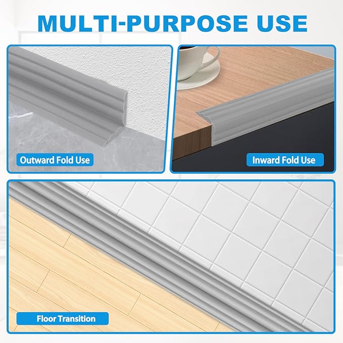 Wall Corner Protector Peel and Stick Corner Trim Molding Flexible Inside & - Image 3