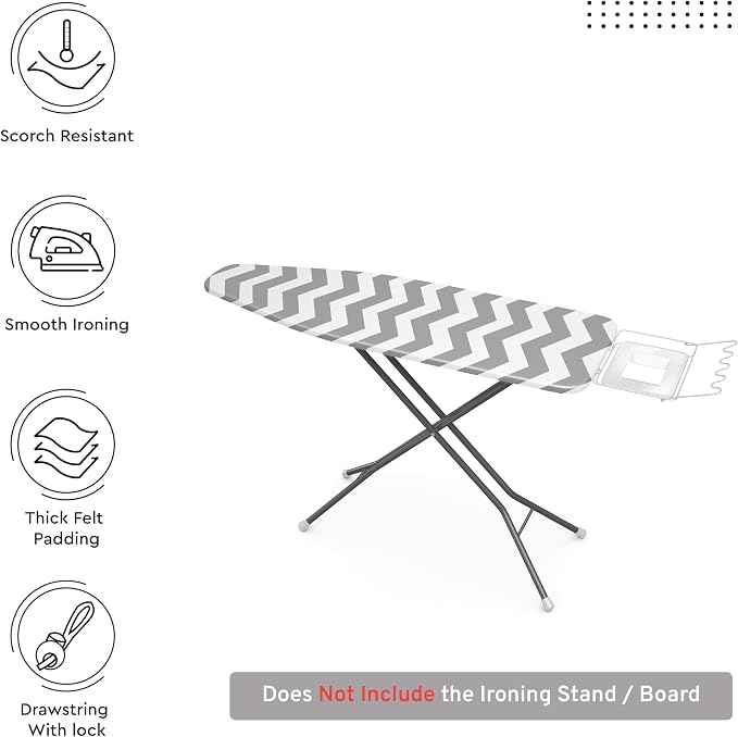 Encasa XO Ironing Board Cover and Pad 49"x18" - Image 3