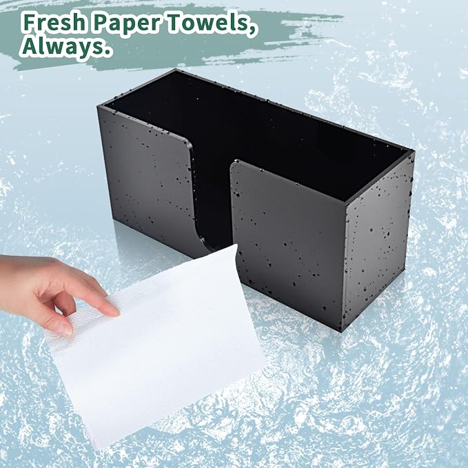 4Pack Black Acrylic Countertop Paper Towel Dispenser, Napkin Dispenser - Image 7
