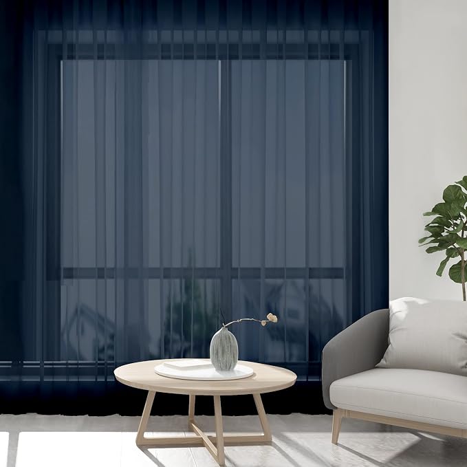 Chyhomenyc Sheer Window Curtains 108 inch Length 2 Panels Set, Airy - Image 8