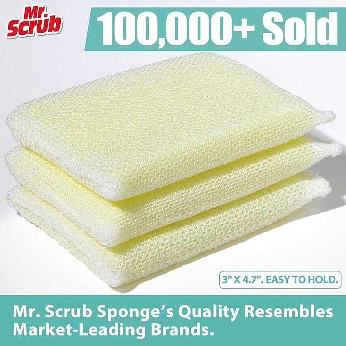 Sponges Kitchen Scrub Dish Sponge Scouring Pad, 48 Pads Cleaning Brush - Image 2