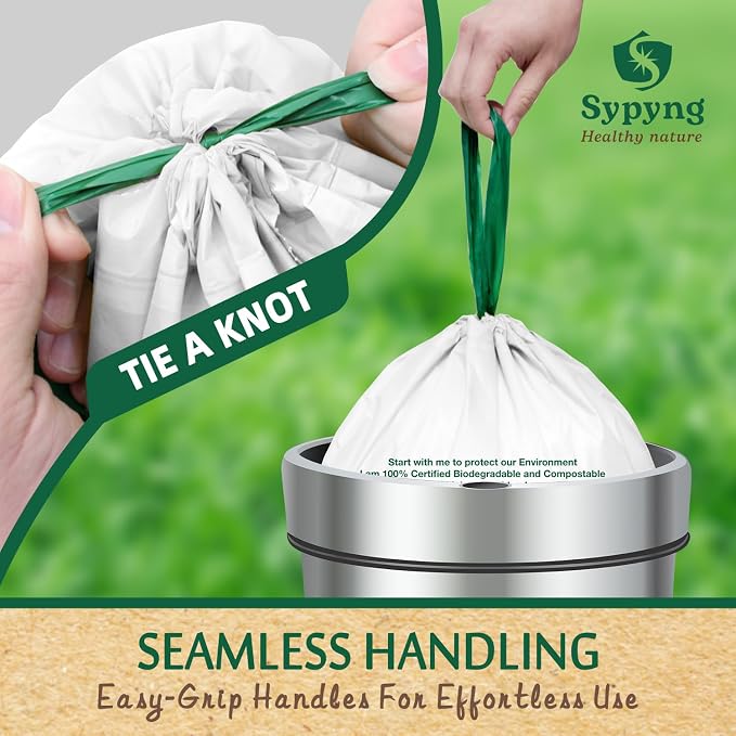 Compostable Kitchen Waste Trash Bags 1.6-2 Gallon Heavy Duty 100% Biodegradable - Image 5