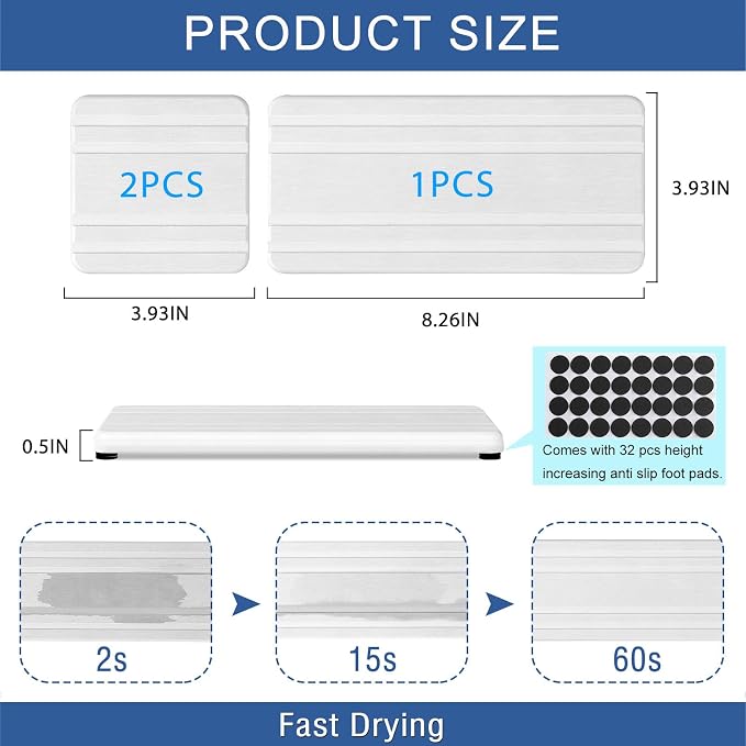 3PCS Water Absorbing Stone Tray, DryingNeat Diatomite Stone Sink Tray, Instant - Image 6