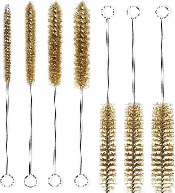 7pcs Brass Wire Tube Brushes Bottle Brush Set, 11Inch Long Wire Brushes by IASINN