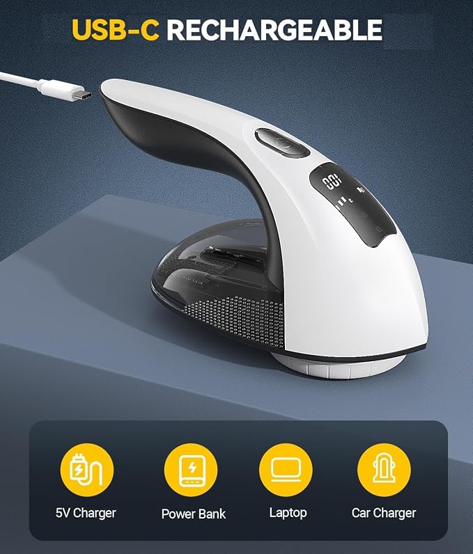 Rechargeable Fabric Shaver and Lint Remover, 3-Speed Adjustable Sweater Shaver - Image 6