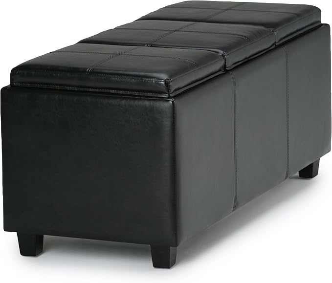 SIMPLIHOME Avalon 42 inch Wide Contemporary Rectangle Storage Ottoman in - Image 11