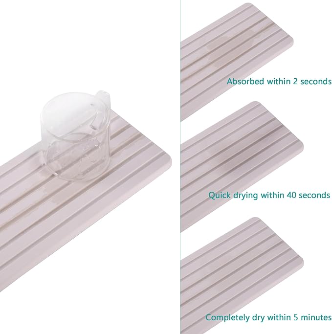 Set of 4 Water Absorbent Diatomite Coasters, Diatomaceous Earth Kitchen Soap - Image 3