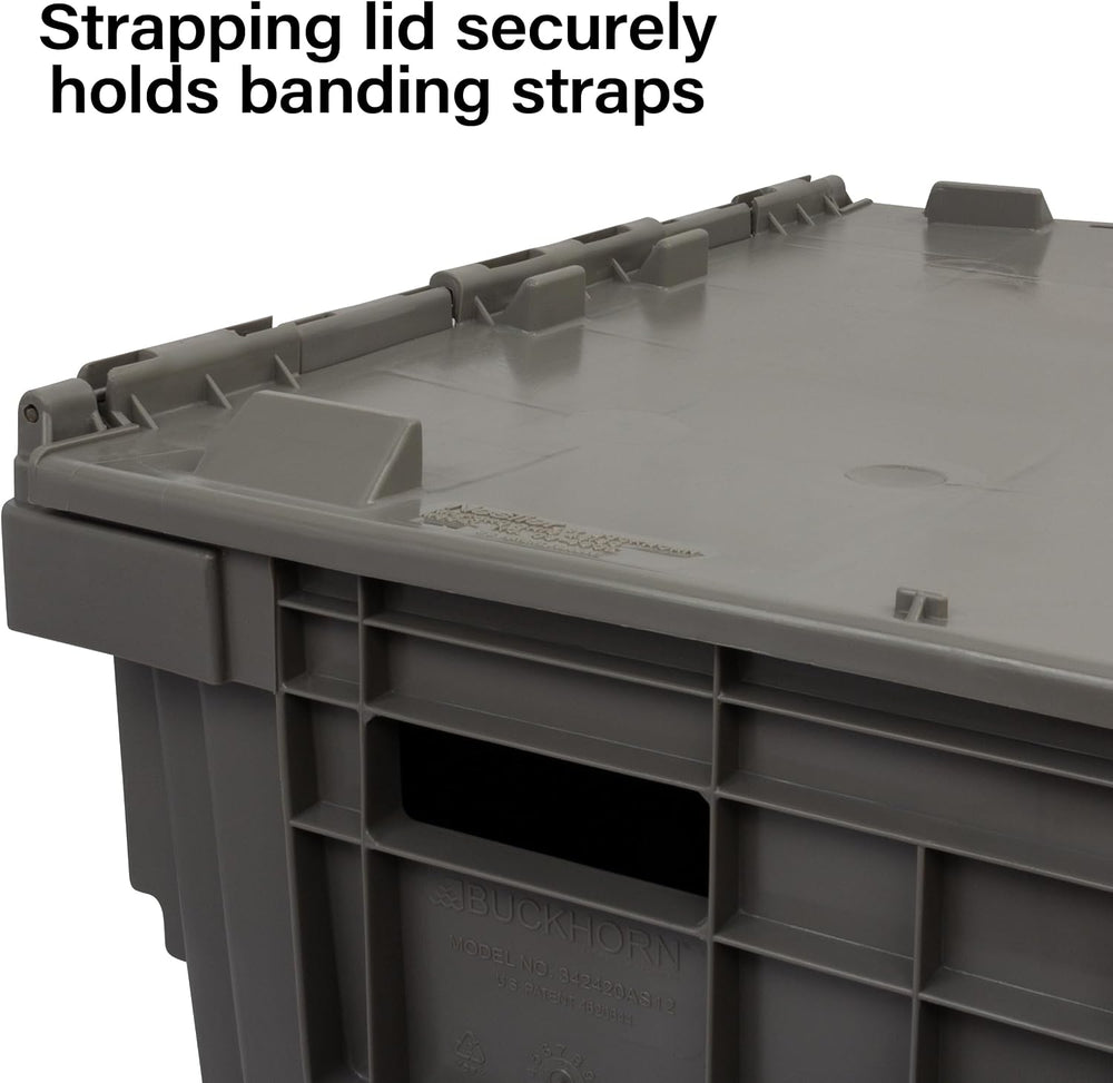 Buckhorn Industrial Lidded Plastic Storage Container, Nesting and Stackable P...